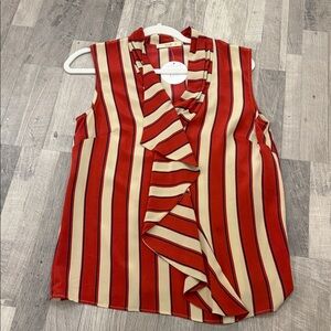 Etro Red and Cream Striped Blouse